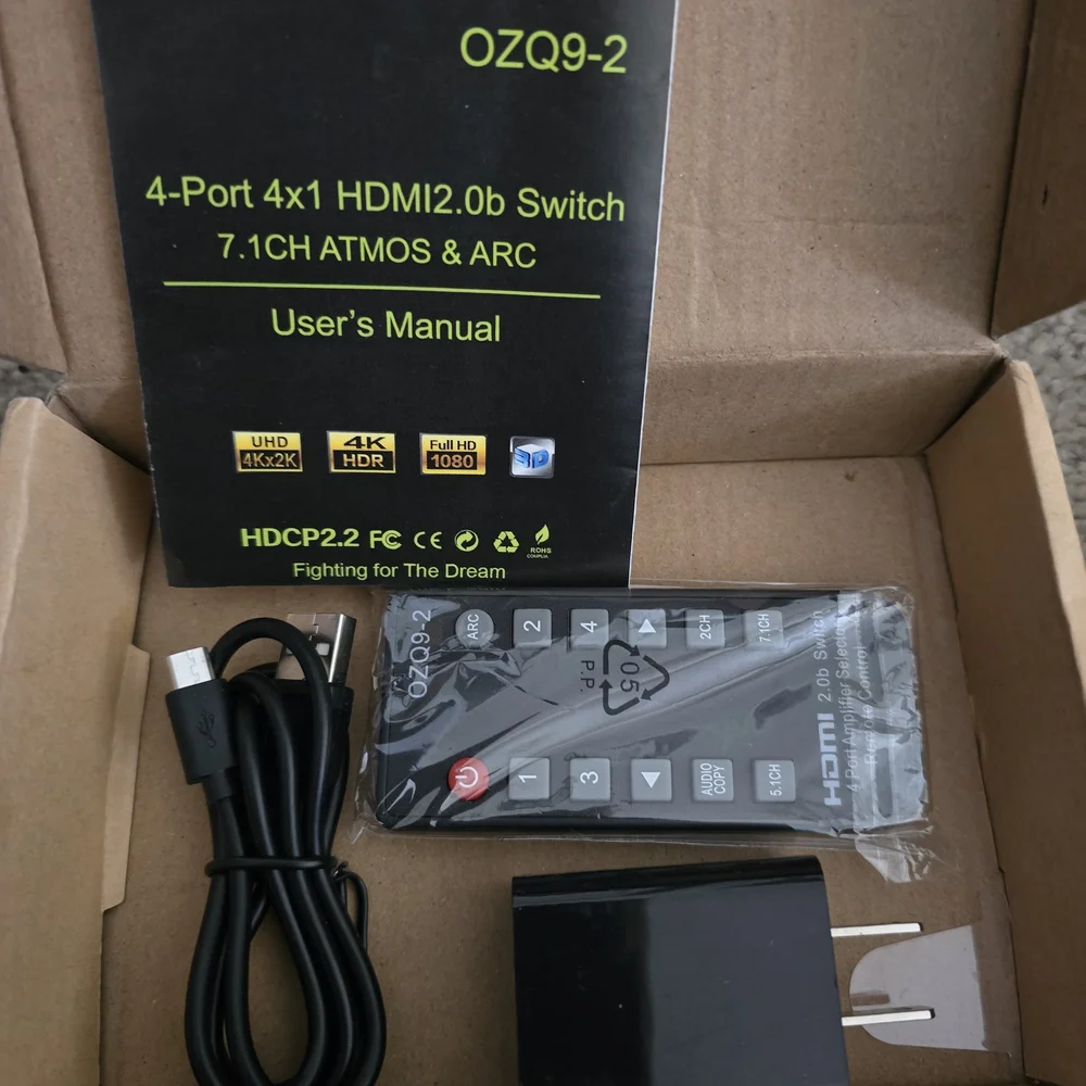 1080P HDMI 4x1 Quad Multi-viewer Converter Seamless Switcher Remote Control &USB